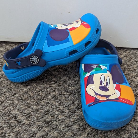 Disney Other - Mickey Mouse Disney Blue Crocs Shoes Kids Size c 12/13